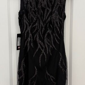 MARCIANO Jet Black Electra Embellished Dress